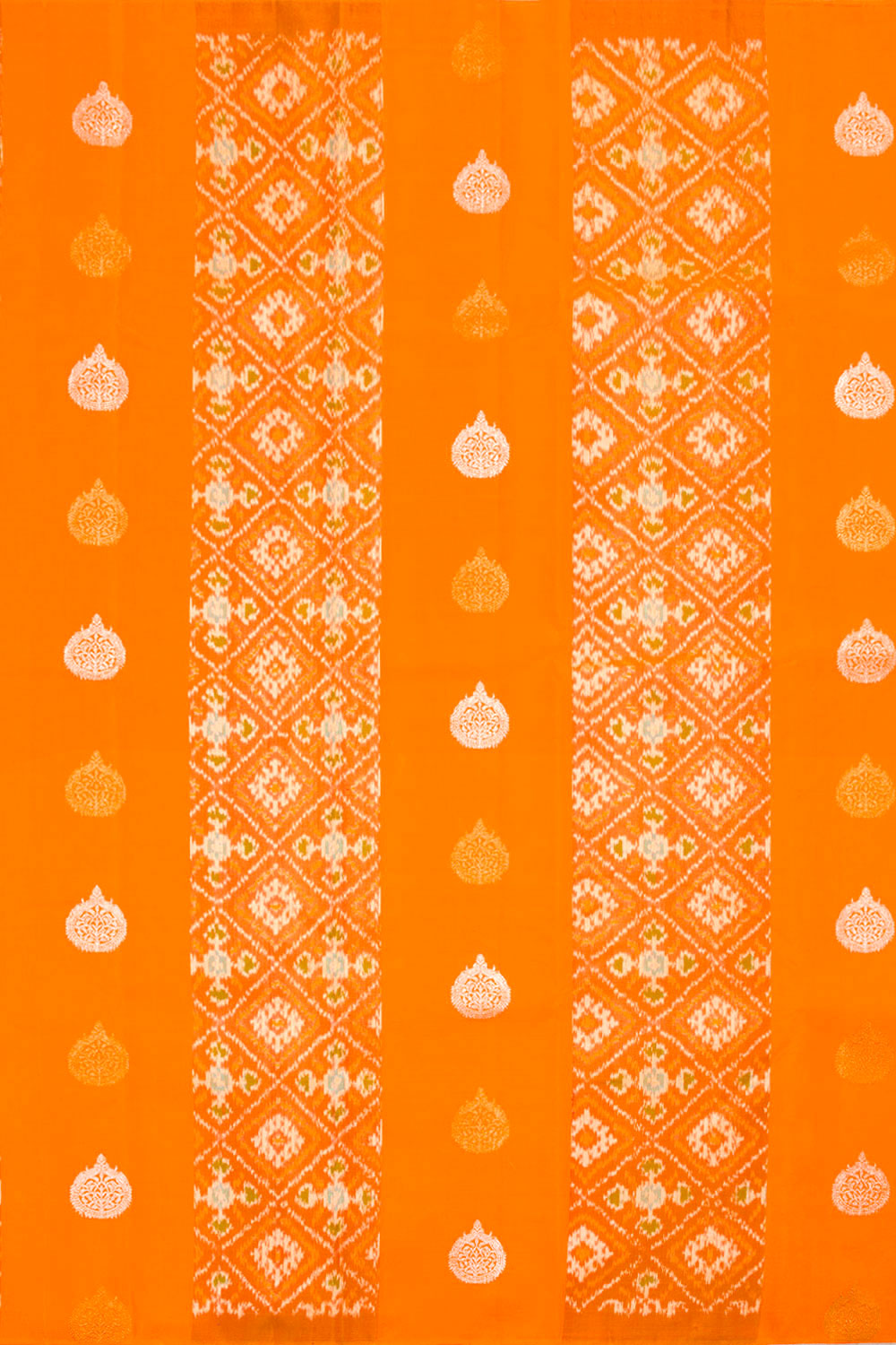 Pumpkin Orange Pure Zari Kanjivaram Rajkot Patola Silk Saree 10062479