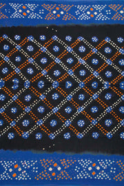 Black Handcrafted Bandhani Mulmul Cotton Saree 10062525