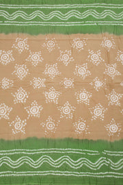 Cream Handcrafted Bandhani Mulmul Cotton Saree 10062536