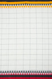 White Handloom Dhaniakhali Cotton Saree 10062564