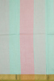 Pastel Green & Pink Handloom Maheswari Silk Cotton Saree 10062606