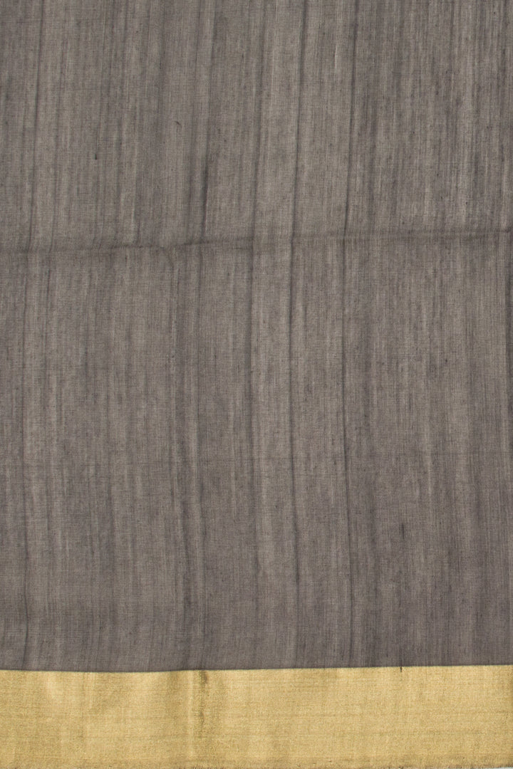 Silver Grey Handloom Maheswari Silk Cotton Saree 10062609