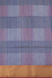 Blue Handwoven Maheshwari Silk Cotton Saree 10062621