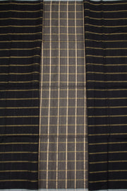 Black Handloom Maheswari Silk Cotton Saree 10062627