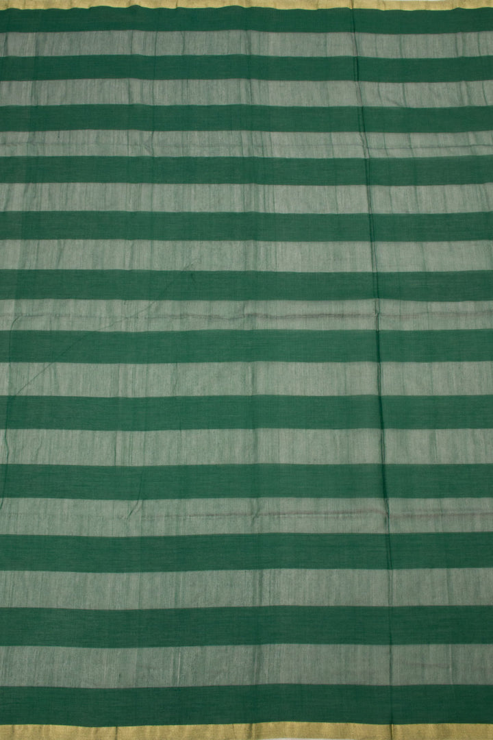 Green Handwoven Maheshwari Silk Cotton Saree 10062632