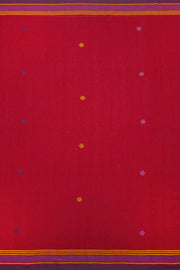 Carmine Red Handloom Bhujodi Kala Cotton Saree 10062738
