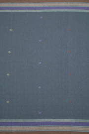 Cadet Grey Handloom Bhujodi Kala Cotton Saree 10062739
