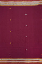 Burgundy Handloom Bhujodi Cotton Saree 10062743