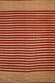 Old Brick Red Handloom Khaddi Banarasi Chiffon Saree 10062766