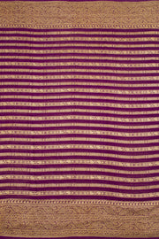 Deep Violet Handloom Khaddi Banarasi Chiffon Saree 10062767