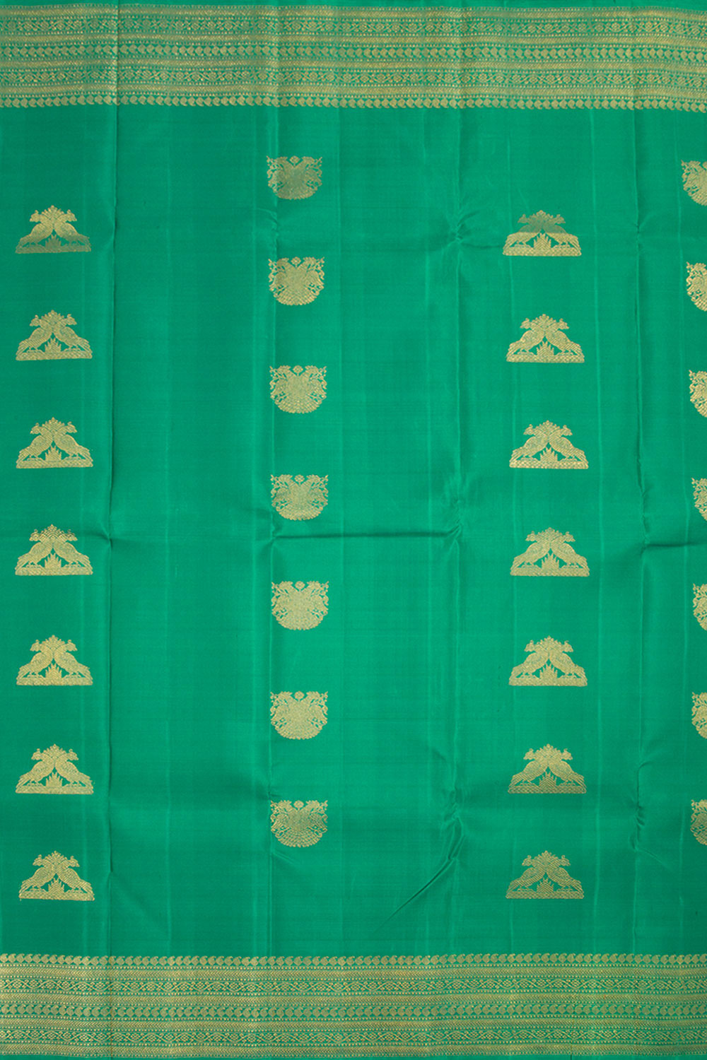 Pine Green Pure Zari Kanjivaram Silk Saree 10062782