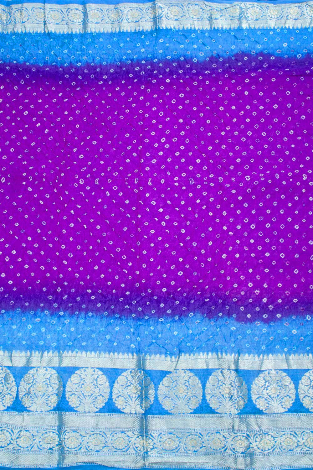 Fuschia Purple Kanjivaram Pure Silk Bandhani Saree 10062805