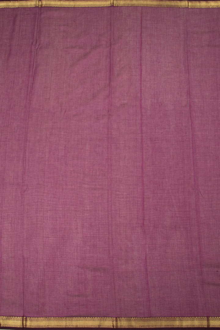Burgundy Handloom Maheswari Silk Cotton Saree 10062929
