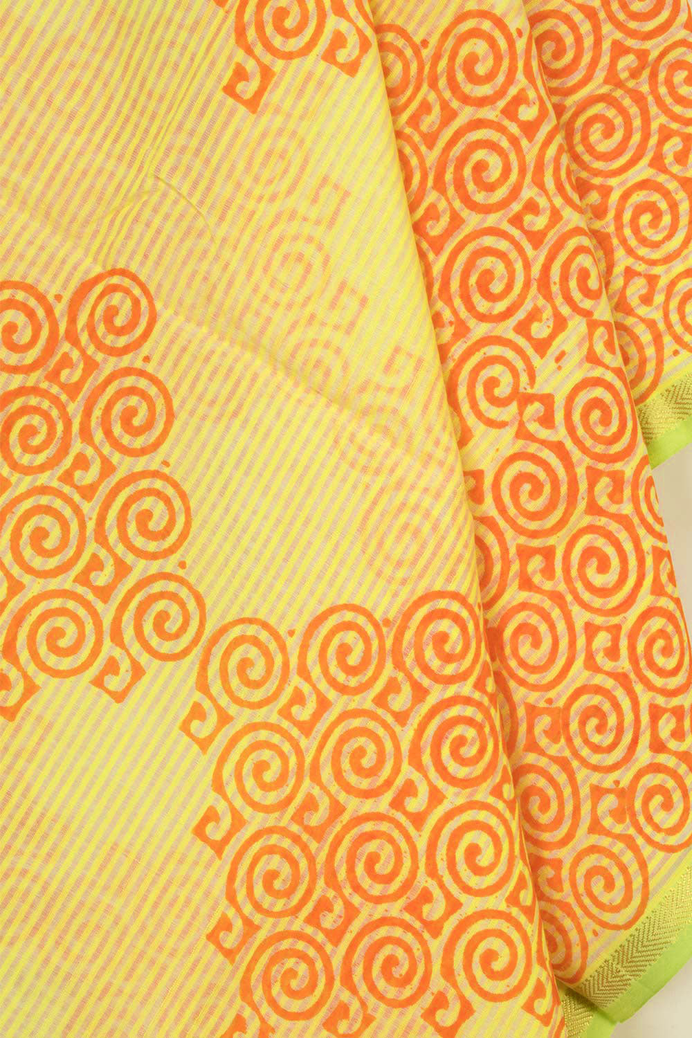 Orange Handloom Maheshwari Silk Cotton Dupatta 10062939