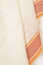 White Handloom Maheshwari Silk Cotton Dupatta 10062944