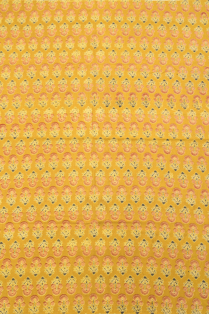 Yellow Barmer Cotton Patchwork 3 Piece Salwar Suit Material 10062965