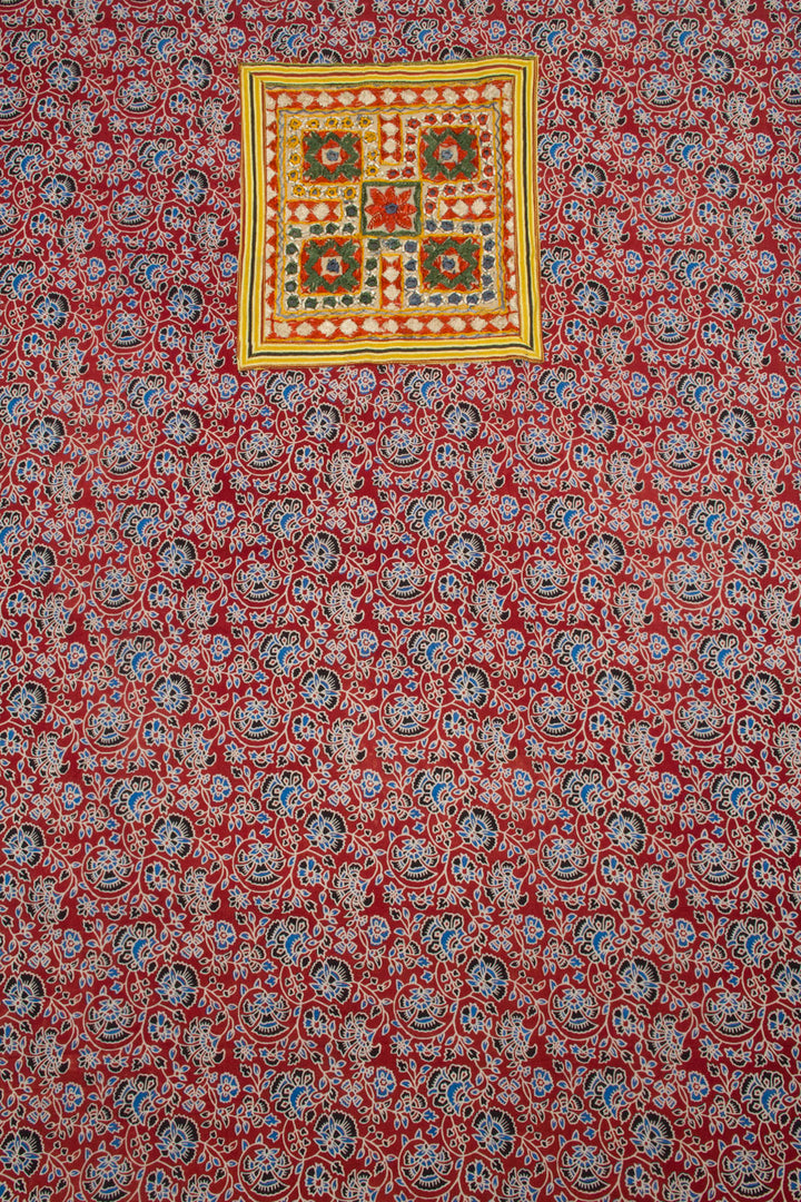 Maroon Barmer Cotton Patchwork 3 Piece Salwar Suit Material 10062971