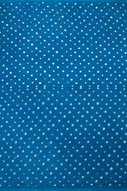 Azure Blue Handcrafted Bandhani Cotton Saree 10062988