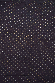 Black Handcrafted Bandhani Cotton Saree 10062989