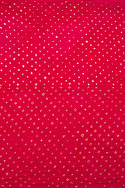 Chilli Red Handcrafted Bandhani Cotton Saree 10062993