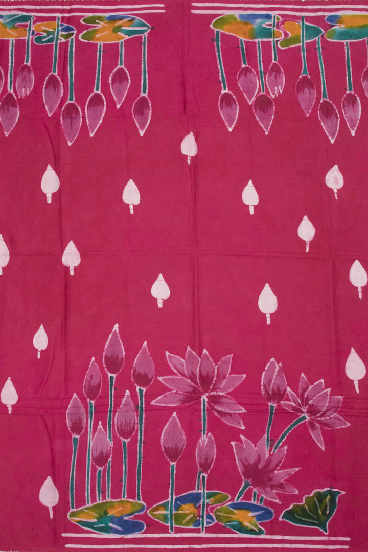 Pink Batik Printed Cotton Blouse Material 10062995