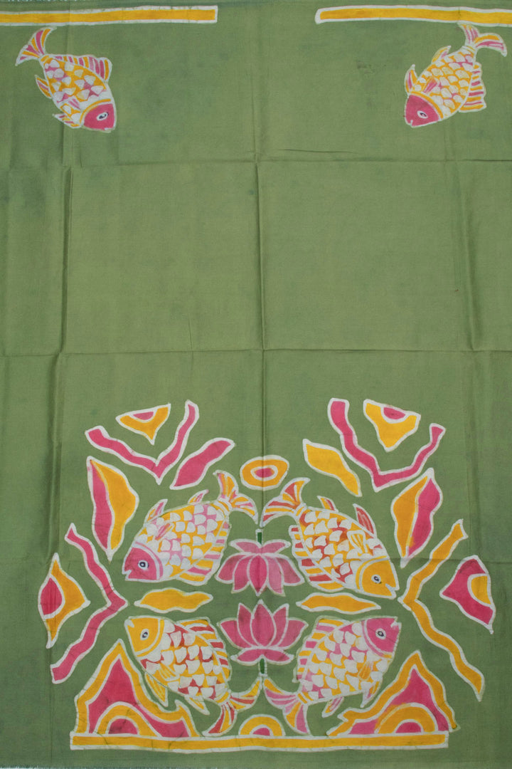 Batik Printed Cotton Blouse Material - 10062999