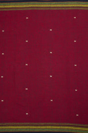 Maroon Handloom Bhujodi Kala Cotton Saree 10063042