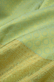 Wild Willow Green Pure Zari Bridal Kanjivaram Silk Saree 10063052