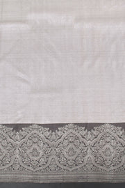 Silver White Pure Zari Korvai Kanjivaram Tissue Silk Saree 10063074