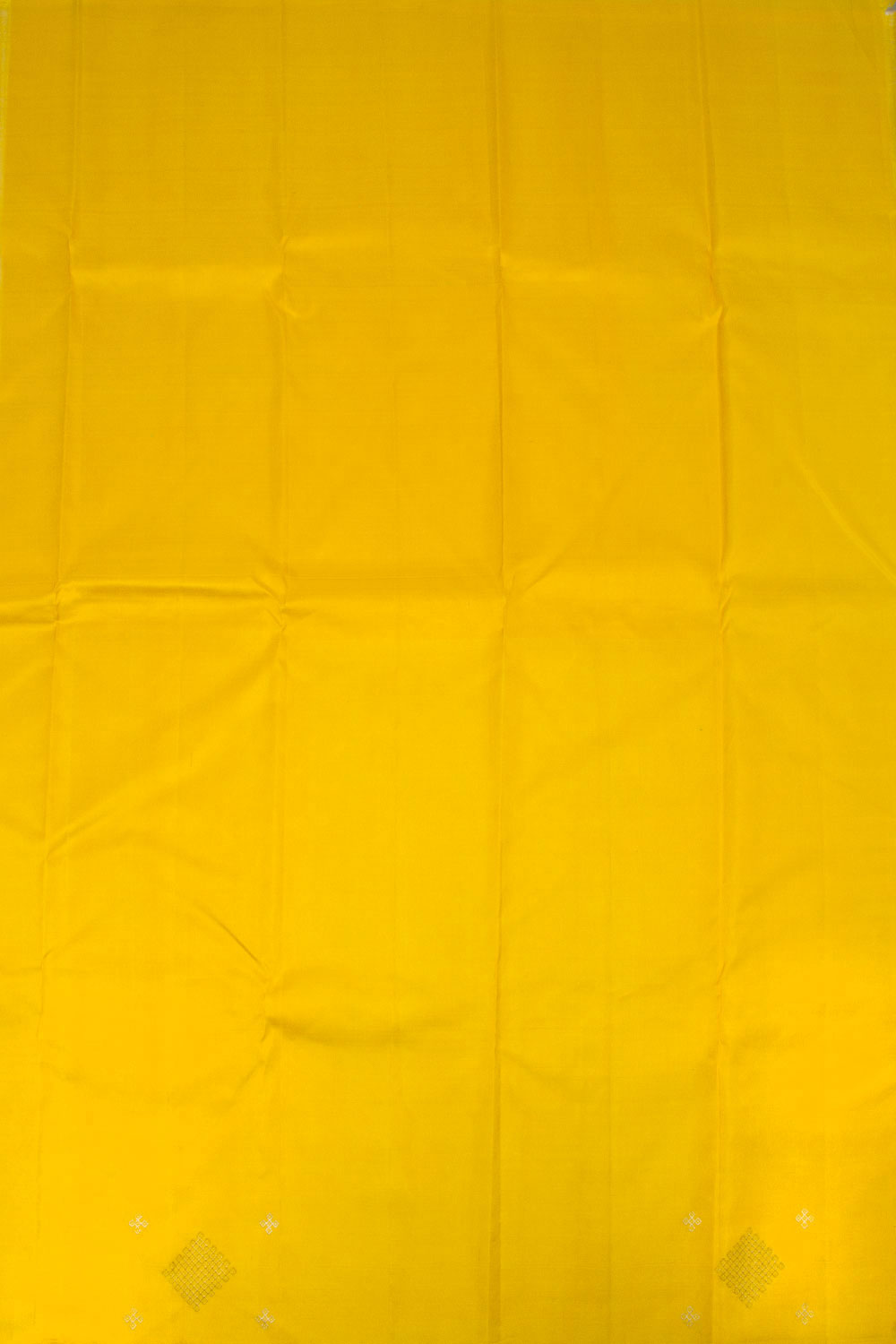 Yellow & Blue Pure Zari Korvai Kanjivaram Silk Saree 10063123