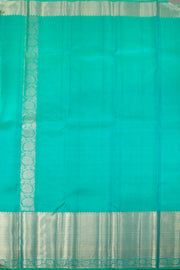 Pacific Blue Pure Zari Kanjivaram Silk Saree 10063137