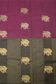 Black Half and Half Pure Zari Kanjivaram Silk Saree 10063149