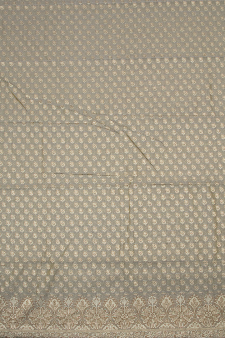 Grey Banarasi Cotton 3-Piece Salwar Suit Material 10063162