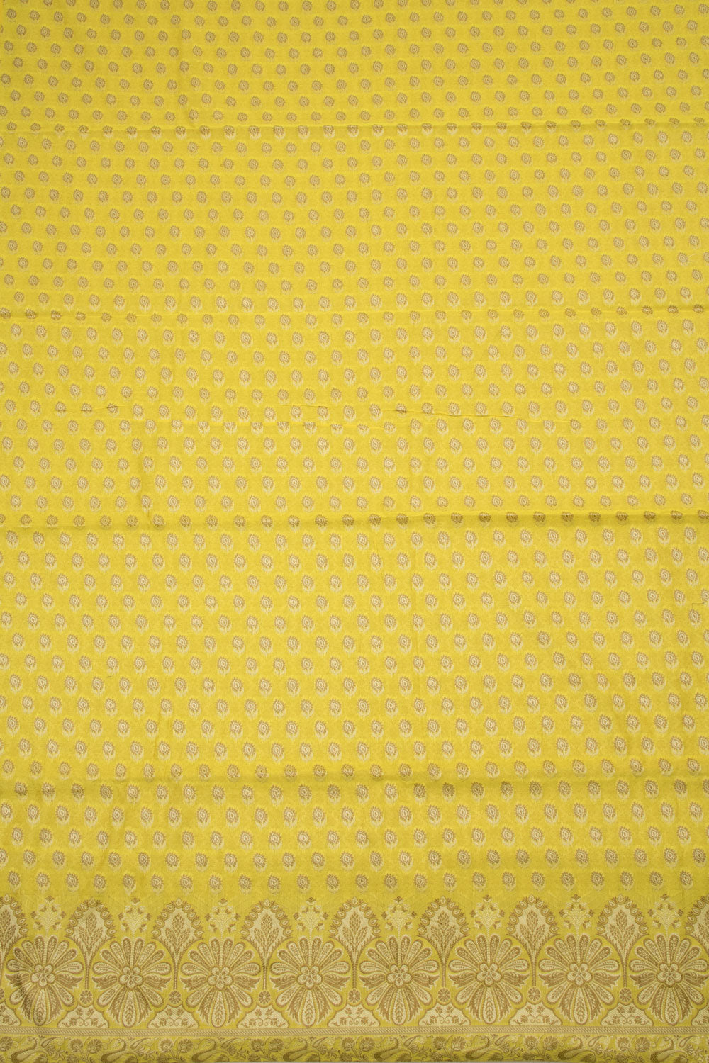 Lemon Yellow Banarasi Cotton Salwar Suit Material 