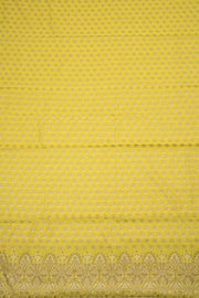 Lemon Yellow Banarasi Cotton Salwar Suit Material 