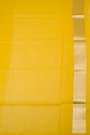 Yellow Handloom Banarasi Katrua Kora Silk Saree