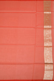 Orange Handloom Banarasi Katrua Kora Silk Saree 