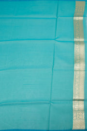 Blue Handloom Banarasi Kora Silk Saree 