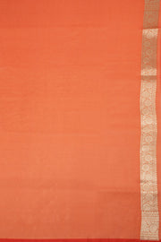 Sunrise Orange Handloom Banarasi Katrua Kora Silk Saree 10063187