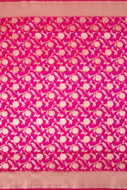 Rani Pink Handloom Banarasi Katan Silk Saree 10063201