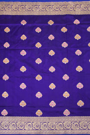 Honey Flower Purple Handloom Banarasi Katan Silk Saree 10063210
