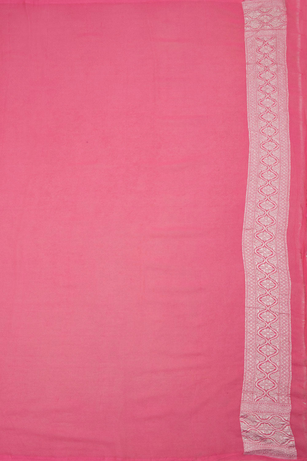 Deep Rose Pink Handcrafted Banarasi Khaddi Georgette Saree 10063214