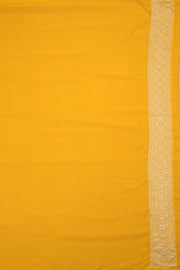 Golden Yellow Handcrafted Banarasi Khaddi Georgette Saree 10063216