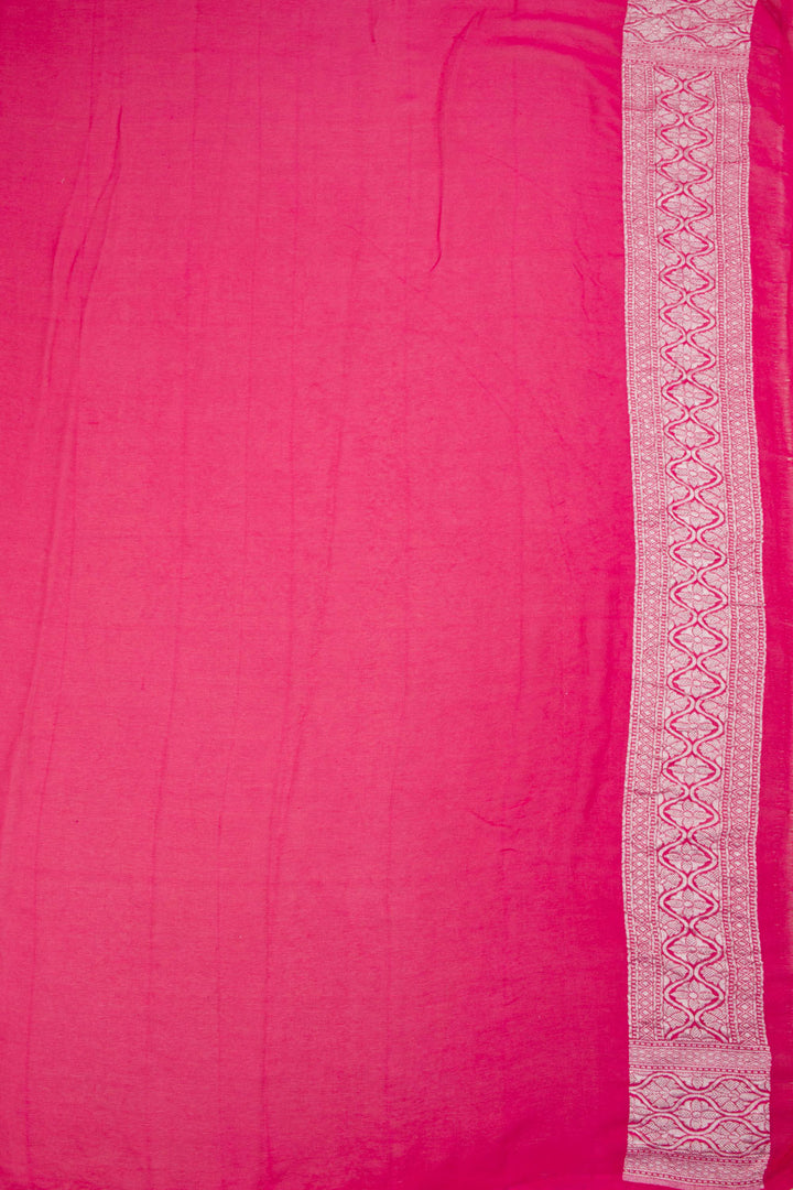 Handcrafted Pink Banarasi Katrua Georgette Saree