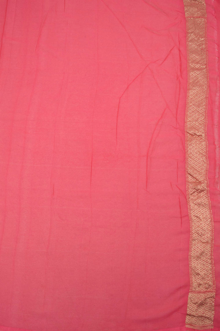 Handcrafted Pink Banarasi Georgette Saree