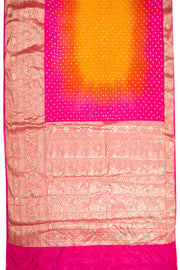 Mustard Yellow Bandhani Silk Saree - Avishya