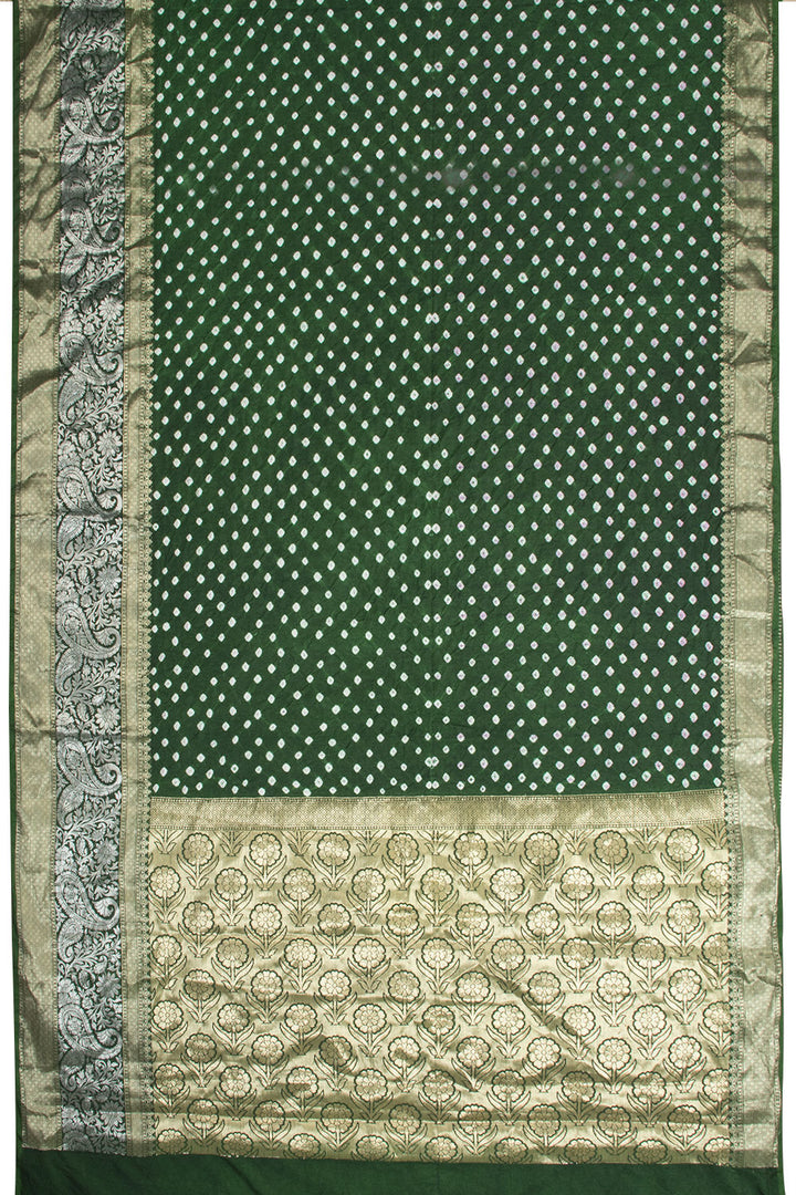 Castleton Green Kanjivaram Pure Silk Bandhani Saree - Avishya
