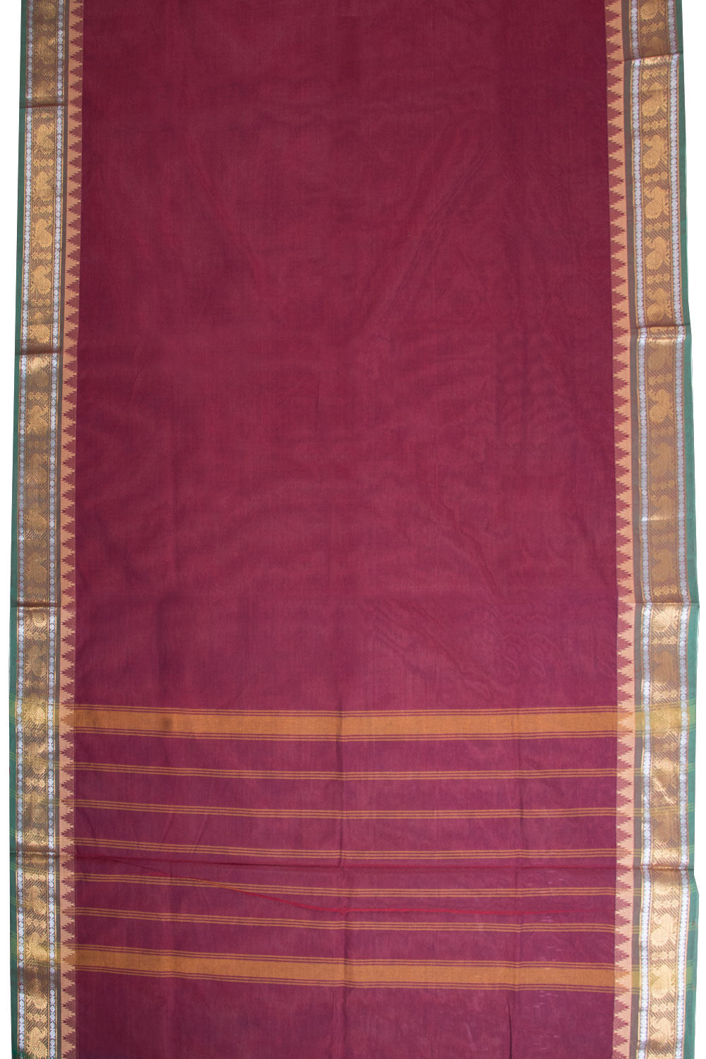  Red Handwoven Kanchi Cotton Saree - Avishya