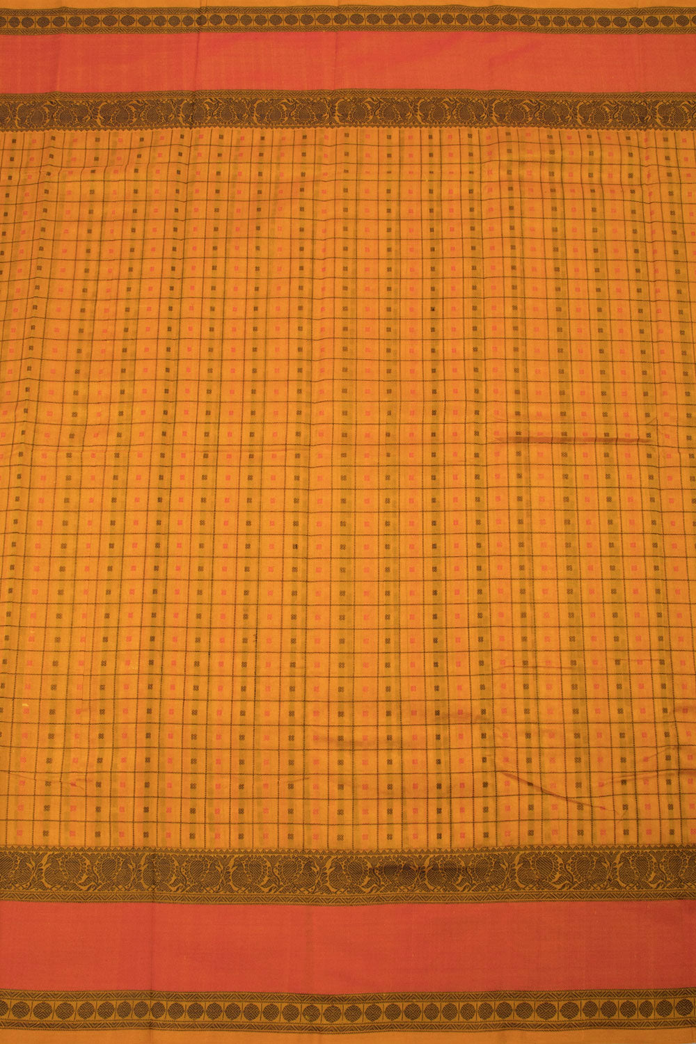 Yellow Handloom Kanchi Silk Cotton Saree - 10063505