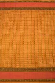 Mustard Yellow Handloom Kanchi Silk Cotton Saree 10078001